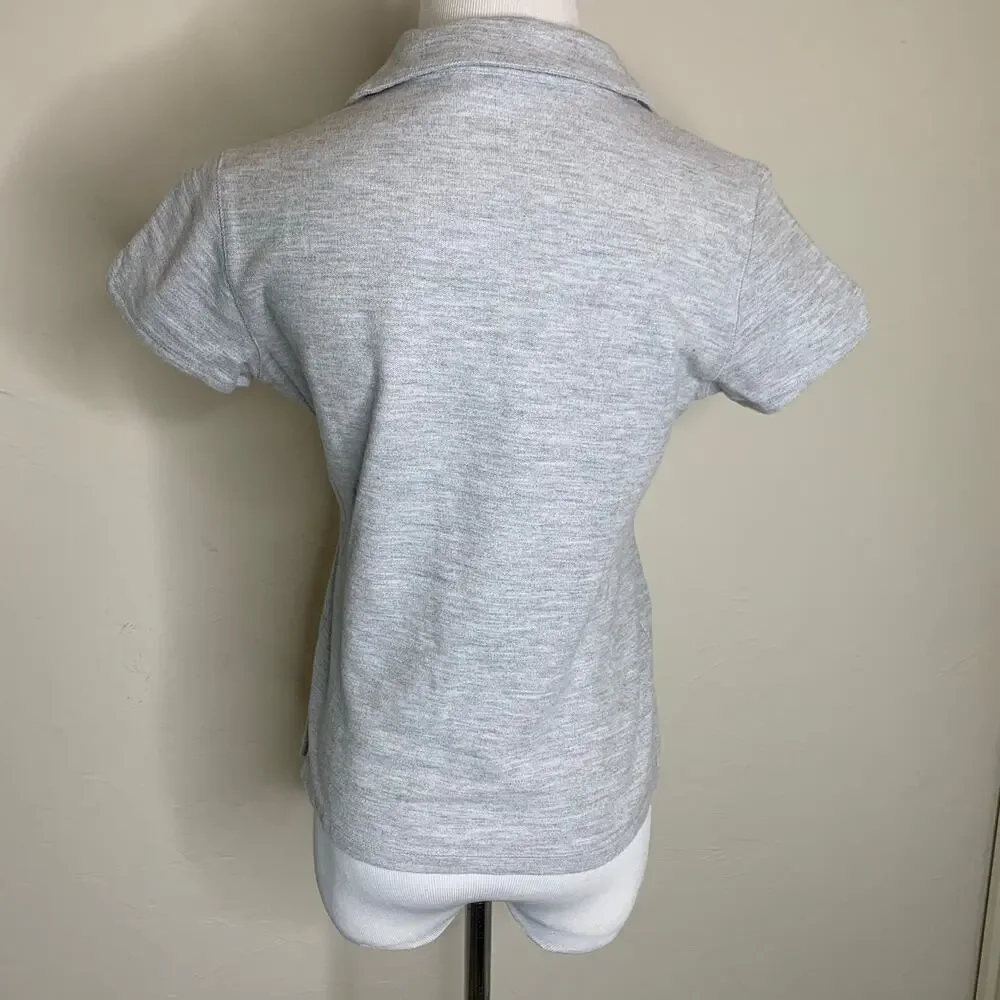 Nike Light Gray Cropped Polo Shirt Sz Medium